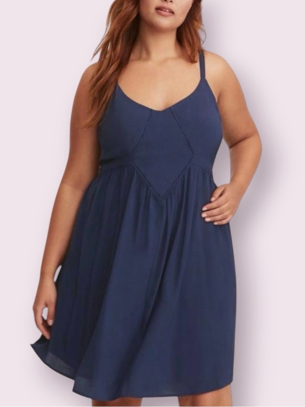 Torrid Challis Navy Blue Swing Dress Size 2X